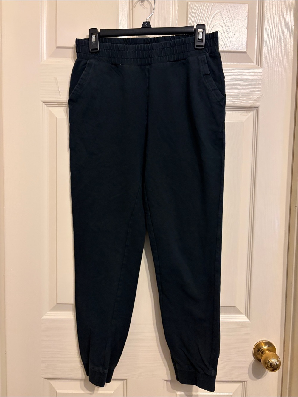 Classic Black Elastic-Waist Joggers